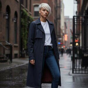 🖤 Vintage London Fog Trench Coat 40 Short | Gothic Red Lining | Dark Academia